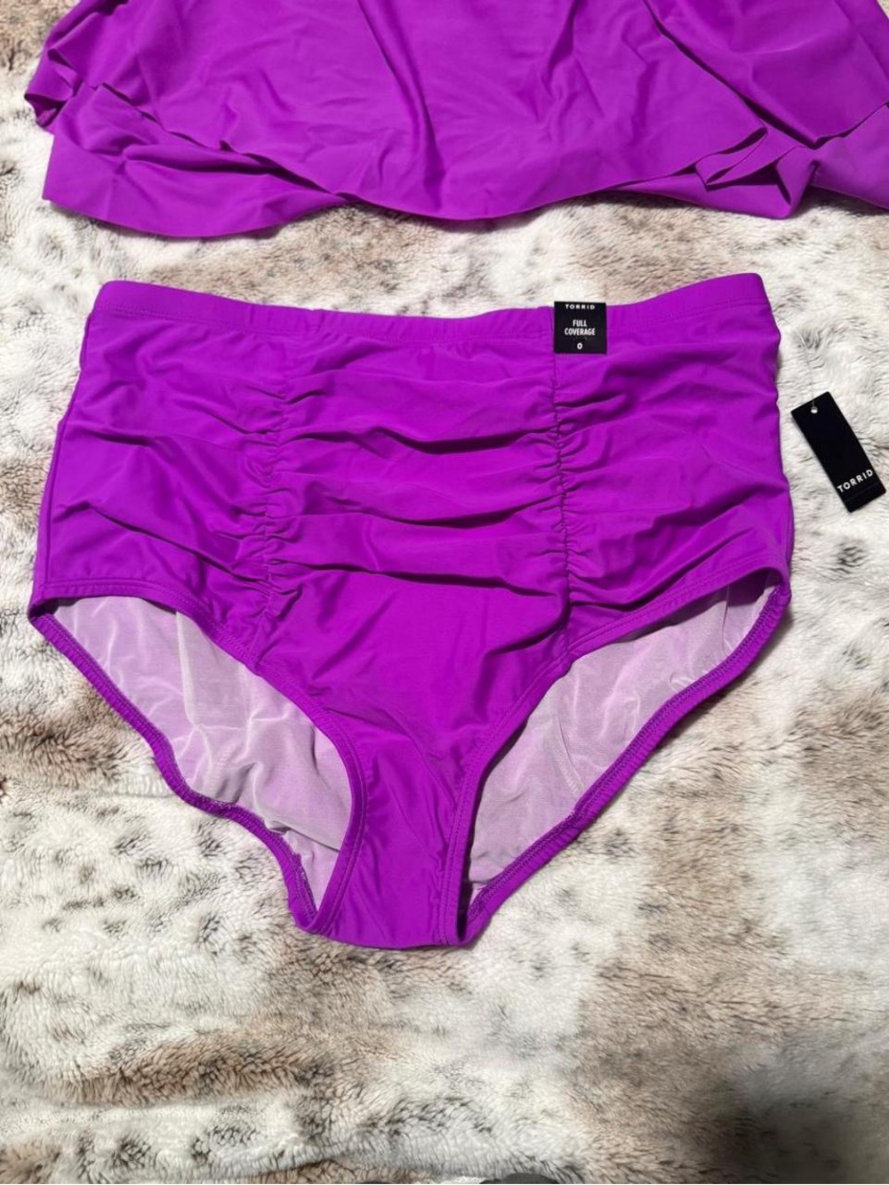torrid Bright Purple Ruched Tankini Set - Picture 2 of 7